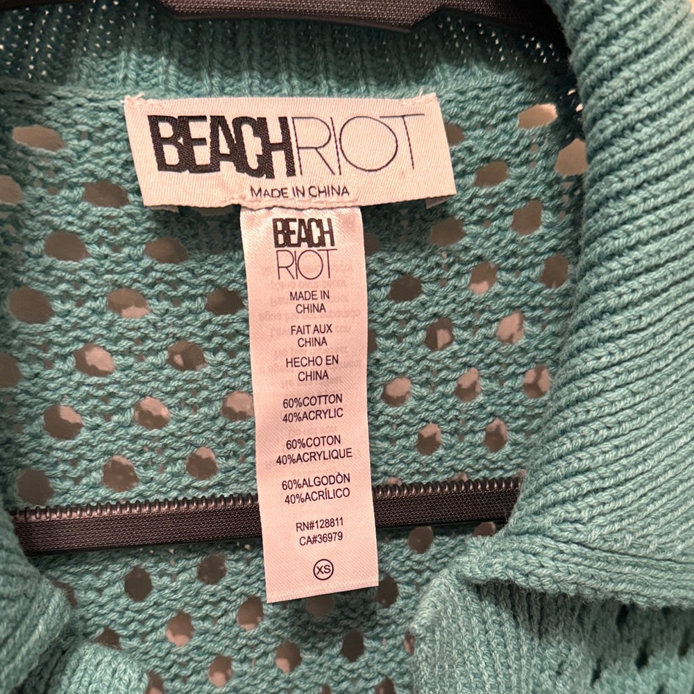 Beach Riot Turquoise V-Neck Sweater - Picture 2 of 7